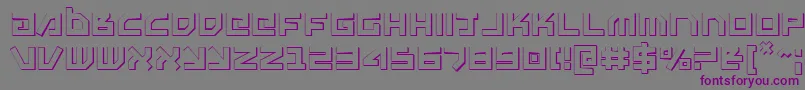フォントUno Estado 3D – 紫色のフォント、灰色の背景