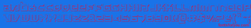 フォントUno Estado 3D – 赤い文字の青い背景