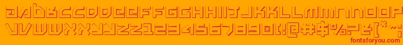 Uno Estado 3D-Schriftart – Rote Schriften auf orangefarbenem Hintergrund