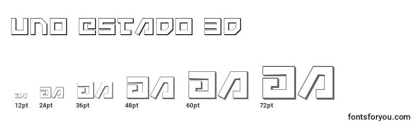 Uno Estado 3D Font Sizes
