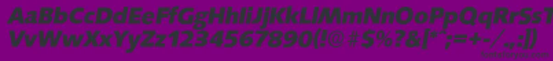Czcionka SaxonyserialXboldItalic – czarne czcionki na fioletowym tle