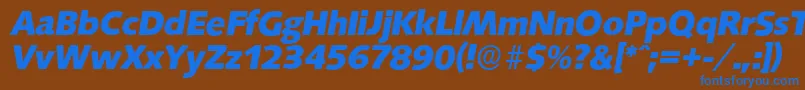 フォントSaxonyserialXboldItalic – 茶色の背景に青い文字
