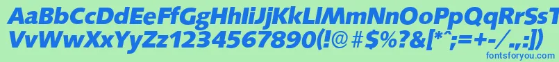 フォントSaxonyserialXboldItalic – 青い文字は緑の背景です。