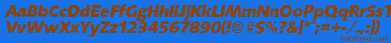 Czcionka SaxonyserialXboldItalic – brązowe czcionki na niebieskim tle