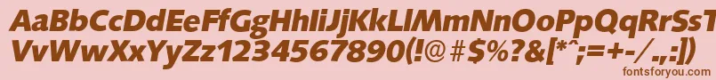 Шрифт SaxonyserialXboldItalic – коричневые шрифты на розовом фоне