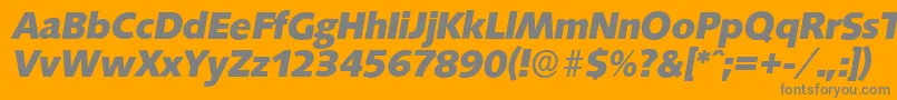 SaxonyserialXboldItalic Font – Gray Fonts on Orange Background