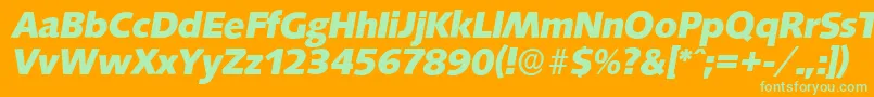 Шрифт SaxonyserialXboldItalic – зелёные шрифты на оранжевом фоне
