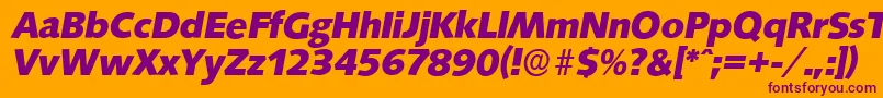 フォントSaxonyserialXboldItalic – オレンジの背景に紫のフォント