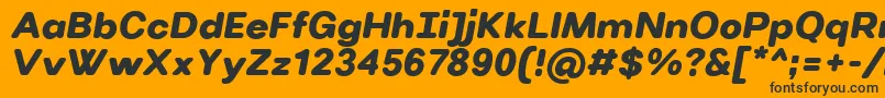 VillerayroundedUltrabolditalic Font – Black Fonts on Orange Background