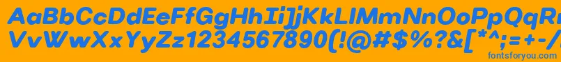 VillerayroundedUltrabolditalic Font – Blue Fonts on Orange Background