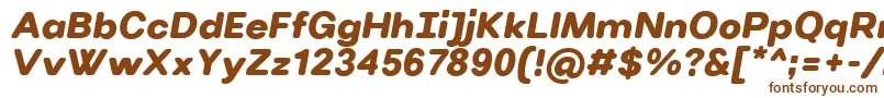 Шрифт VillerayroundedUltrabolditalic – коричневые шрифты на белом фоне