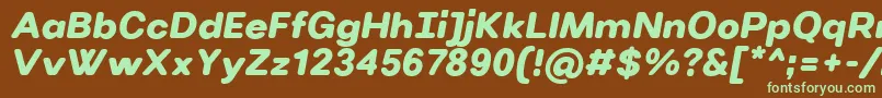 VillerayroundedUltrabolditalic Font – Green Fonts on Brown Background