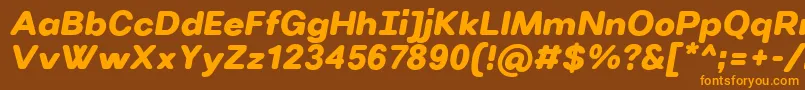 VillerayroundedUltrabolditalic Font – Orange Fonts on Brown Background