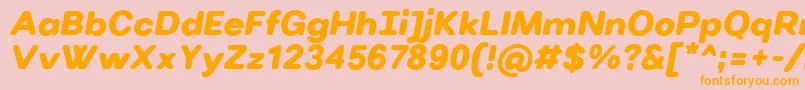 VillerayroundedUltrabolditalic Font – Orange Fonts on Pink Background