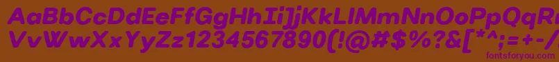 VillerayroundedUltrabolditalic Font – Purple Fonts on Brown Background