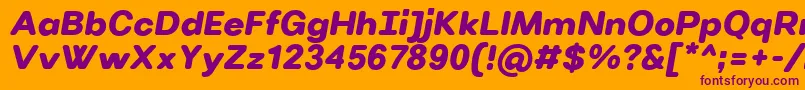 VillerayroundedUltrabolditalic-Schriftart – Violette Schriften auf orangefarbenem Hintergrund