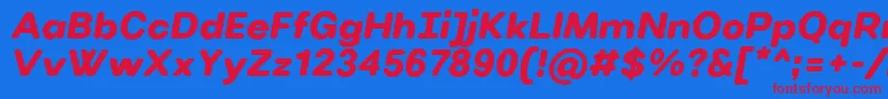 VillerayroundedUltrabolditalic-Schriftart – Rote Schriften auf blauem Hintergrund