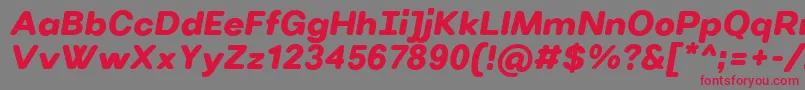 VillerayroundedUltrabolditalic-Schriftart – Rote Schriften auf grauem Hintergrund