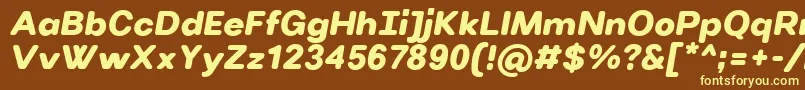 VillerayroundedUltrabolditalic-fontti – keltaiset fontit ruskealla taustalla