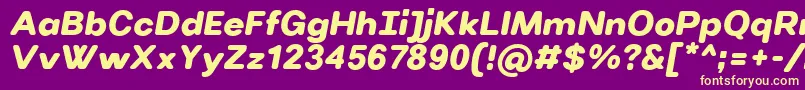 VillerayroundedUltrabolditalic Font – Yellow Fonts on Purple Background
