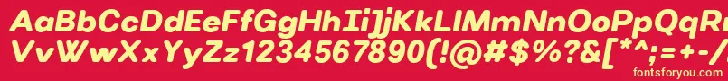 VillerayroundedUltrabolditalic Font – Yellow Fonts on Red Background