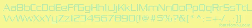 Babylon5credits Font – Green Fonts on Yellow Background