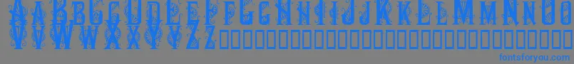 Decocaps Font – Blue Fonts on Gray Background