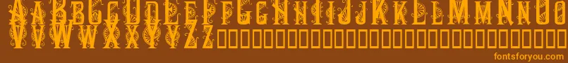 Decocaps Font – Orange Fonts on Brown Background