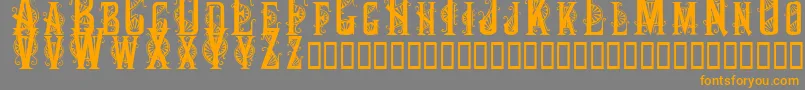 Decocaps Font – Orange Fonts on Gray Background