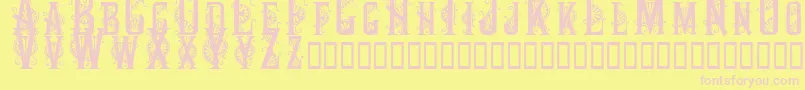 Decocaps Font – Pink Fonts on Yellow Background