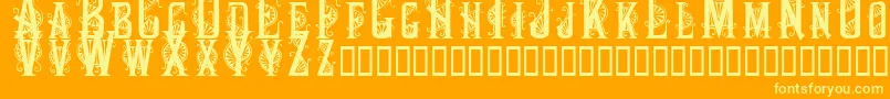 Decocaps Font – Yellow Fonts on Orange Background