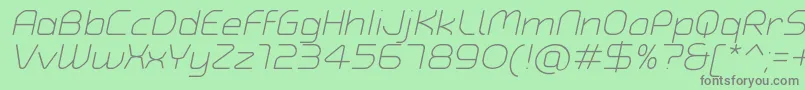 TypoAngularRoundedLightItalicDemo Font – Gray Fonts on Green Background