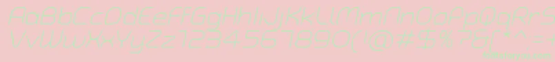 TypoAngularRoundedLightItalicDemo Font – Green Fonts on Pink Background