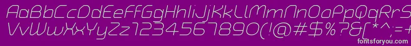 TypoAngularRoundedLightItalicDemo Font – Green Fonts on Purple Background