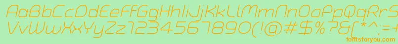 TypoAngularRoundedLightItalicDemo Font – Orange Fonts on Green Background