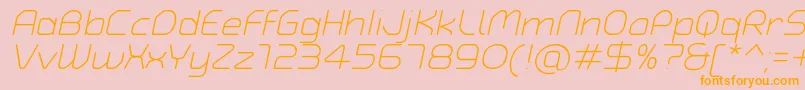 TypoAngularRoundedLightItalicDemo-Schriftart – Orangefarbene Schriften auf rosa Hintergrund