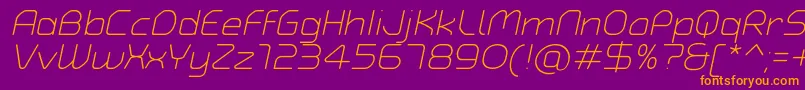 TypoAngularRoundedLightItalicDemo Font – Orange Fonts on Purple Background