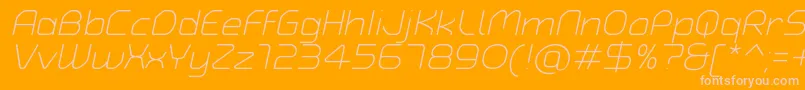 TypoAngularRoundedLightItalicDemo Font – Pink Fonts on Orange Background