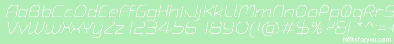 TypoAngularRoundedLightItalicDemo Font – White Fonts on Green Background