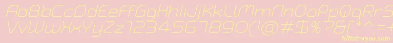 TypoAngularRoundedLightItalicDemo Font – Yellow Fonts on Pink Background