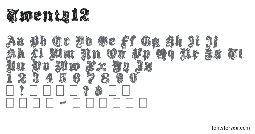 A fonte Twenty12 – alfabeto, números, caracteres especiais