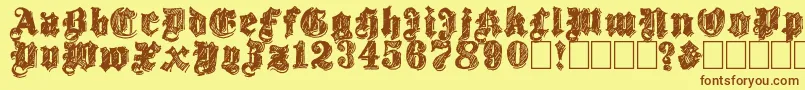 Twenty12 Font – Brown Fonts on Yellow Background