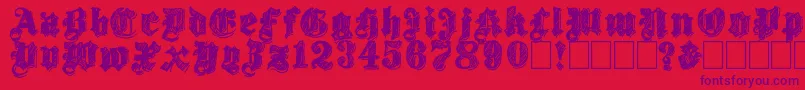 Twenty12 Font – Purple Fonts on Red Background