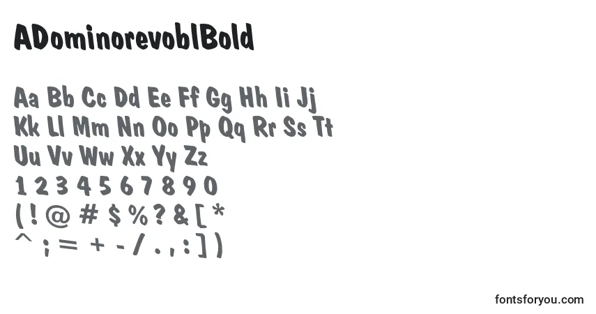 A fonte ADominorevoblBold – alfabeto, números, caracteres especiais