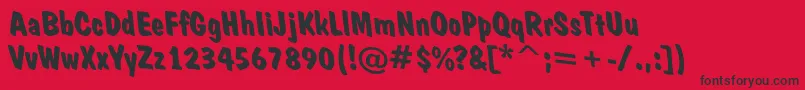 フォントADominorevoblBold – 赤い背景に黒い文字