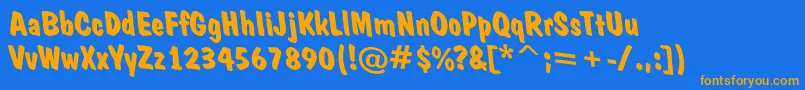 ADominorevoblBold Font – Orange Fonts on Blue Background