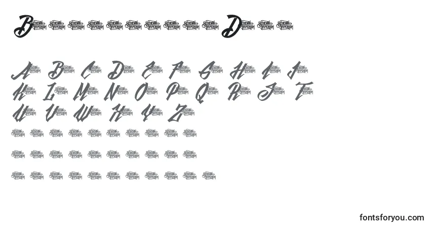Шрифт BlackfutureDemo – алфавит, цифры, специальные символы