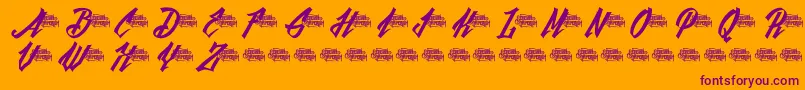 BlackfutureDemo Font – Purple Fonts on Orange Background