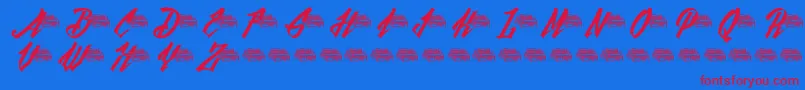 BlackfutureDemo Font – Red Fonts on Blue Background