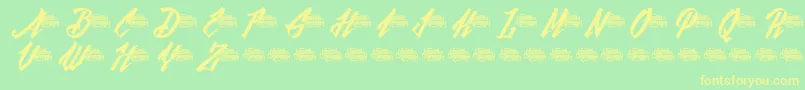 BlackfutureDemo Font – Yellow Fonts on Green Background